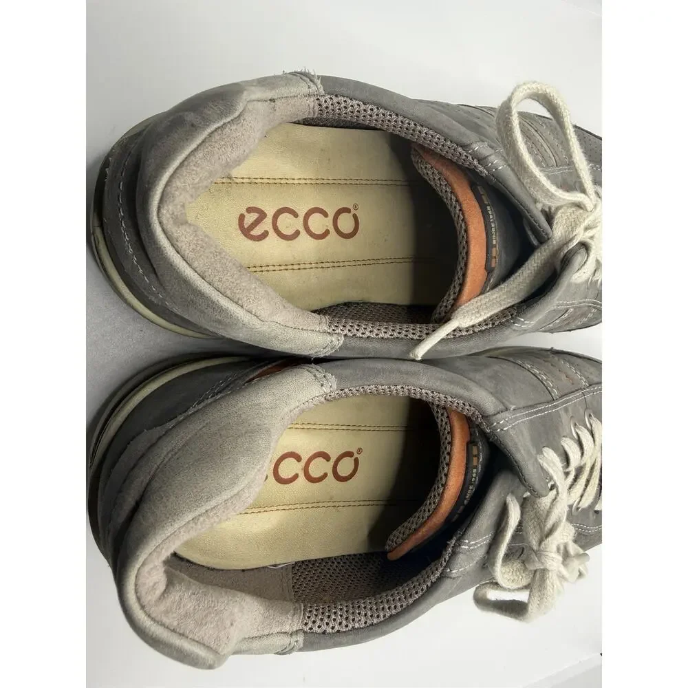 Ecco Mens Chandler Casual Sneakers Shoes Gray Leather Size 43 EU 10 US Preowned
